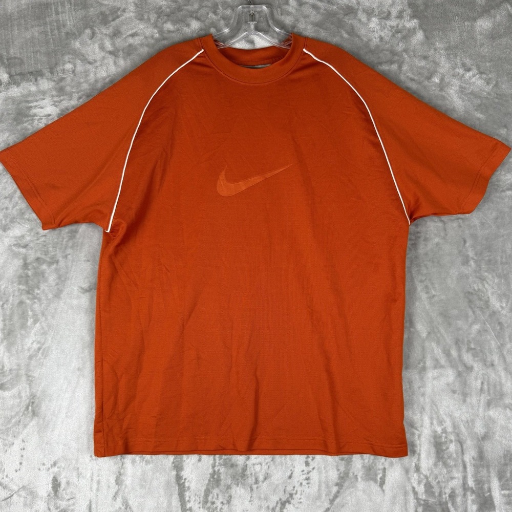 Nike Men Sportswear Orange Dri-FIT Athletic T-Shirt Short Sleeve Crew Neck‎ L
